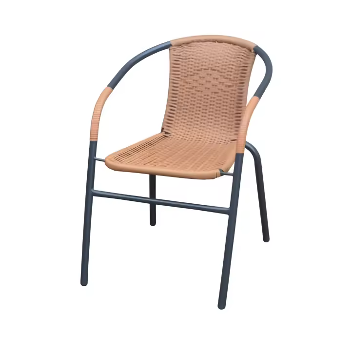 sanco - natuur  silla acero-ratán sintético 53 x 58 x 75 apilable para exterior - 1