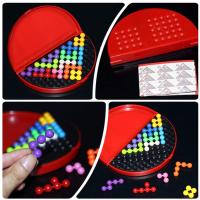 Juego De Puzzle 3D Clásico IQ Con Placa De Pirámide Y Perlas Educativo Montessori Para Niños Desarrollo Del Pensamiento Lógico Regalo De Juguete - details 1