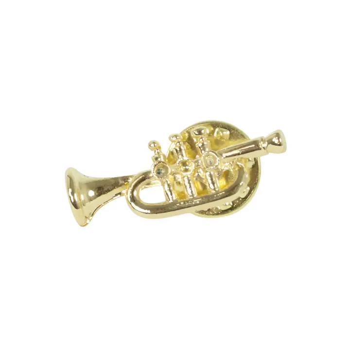 pin trompeta ftp001 color dorado medida: 2,7cm. - 1