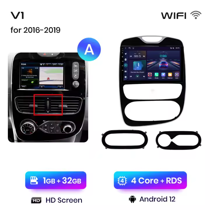 Junsun Android 13 Radio de Coche para Renault Clio 4 ZOE 2012 2013 2014 2015 2016 2017 2018 2019 DSP Navegación GPS Reproductor Multimedia 2 DIN Inalámbrico CarPlay Android Auto Radio - 1