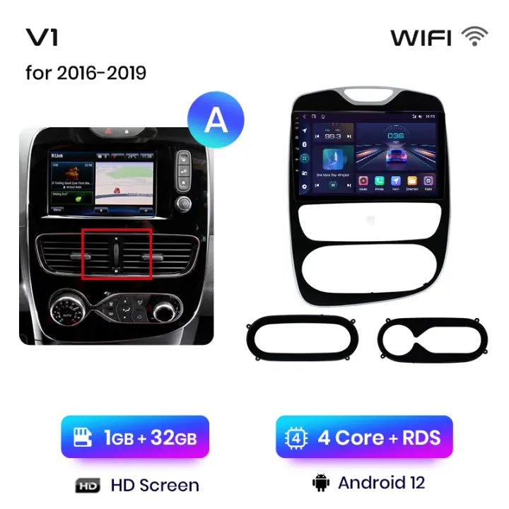 Junsun Android 13 Radio de Coche para Renault Clio 4 ZOE 2012 2013 2014 2015 2016 2017 2018 2019 DSP Navegación GPS Reproductor Multimedia 2 DIN Inalámbrico CarPlay Android Auto Radio - 1