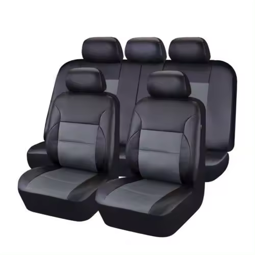 Funda de asiento de cuero sintético para Coche de 5 plazas, universal, con las costurastipo sándwich y Arco. - 1