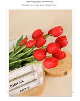 5 Cabezas De Tulipes Artificiales Para Decoración De Hogar Y Bodas Flores Simuladas De Plástico Suave Con 3 Flores Y 2 Brotes - details 5