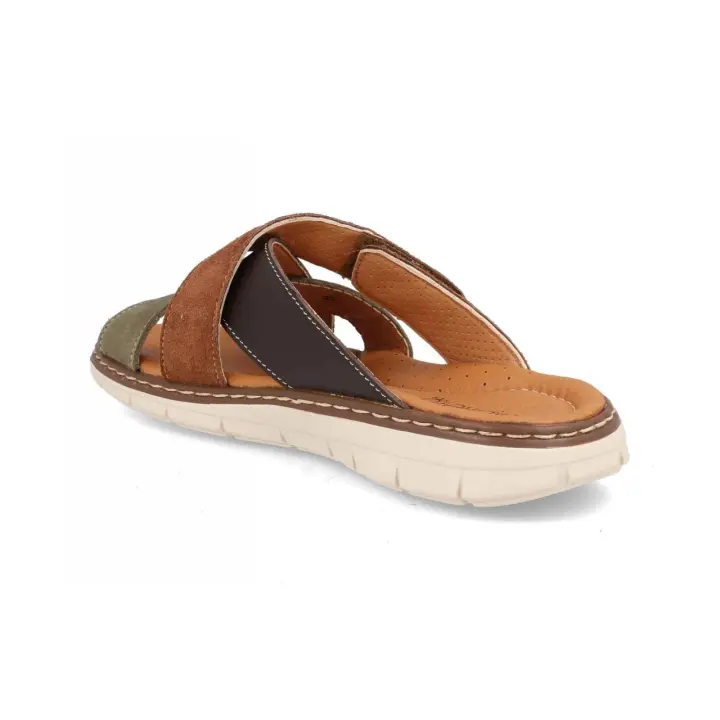 SANDALIA 25007 - DI PRIETO SANDALIAS DE HOMBRE  COLORES : KAKY , JEANS  TALLAS: 39 AL 46  CORTE EXTERIOR: PIEL  FORRO INTERIOR: SINTÉTICO  PLANTILLA: SINTÉTICO / GEL  ALTURA TACÓN / CUÑA : 3 CM.  PISO : SINTÉTICO - 1