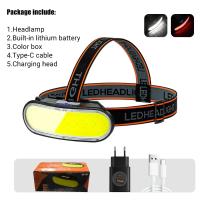 Linterna Frontal LED COB 180° Recargable Por USB Con 3 Modos Lámpara De Cabeza Para Senderismo Y Camping Impermeable - details 10