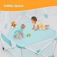 Parque Infantil para Bebé con Bolsa de Almacenamiento de Malla Transpirable Súper Suave Plegable y Portátil Hexagonal para Niños de 0 a 4 Edades - details 3