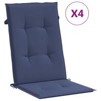vidaXL Cojines para sillas con respaldo alto 4 uds tela 120 x 50 x 3 cm Color Rojo vino tinto,  Estampado de hojas,  Azul y blanco y mas Cojín Decorativo de Asiento Cojines de muebles de salon - details 8