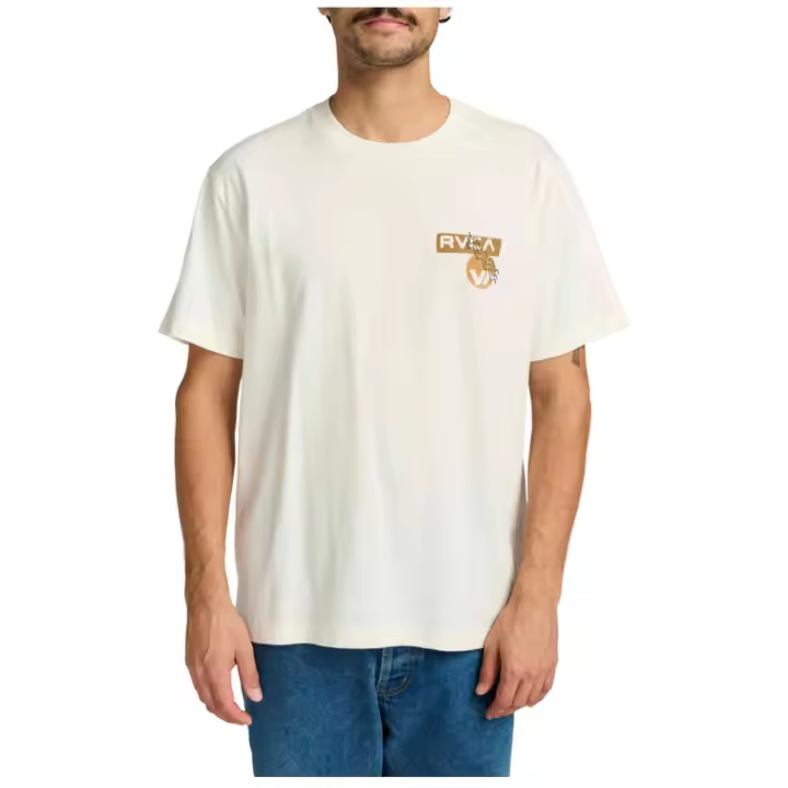 Camiseta de Manga Corta RVCA Desertscape para hombre en color blanco - 1