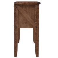 vidaXL Mesa consola de madera de abeto maciza marrón 131x35,5x75 cm Mesa de sofá Mesa de Entrada para Salón Consola de Entrada Mueble Recibidor Mesita Mesa auxiliar Salon - details 2