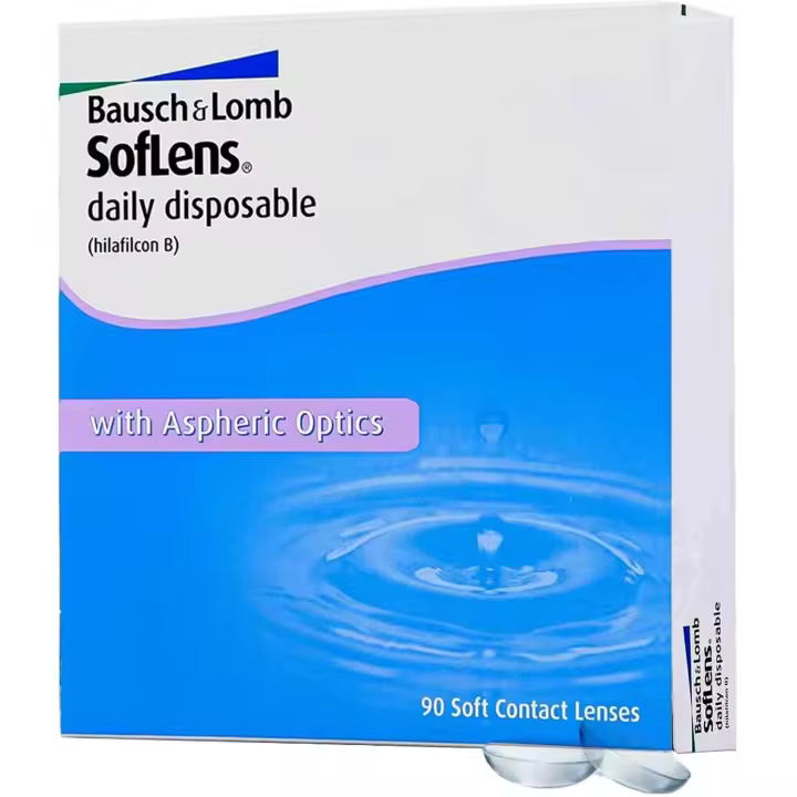 SofLens Daily Disposable BAUSCH + LOMB lentillas diarias esféricas Desechables – 90 Unidades | Lentes de contacto |8.6 BC | 14.20 DIA | Hidratación Prolongada | 59% Agua | Hilafilcon B | Confort y Visibilidad Clara - 1