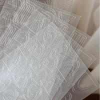 5Pcs Estickers De Uñas Artísticas De Encaje Vacío Para Arte Francés Autoadhesivos Decoración DIY Manicura Accesorio De Línea Ondulada - details 5