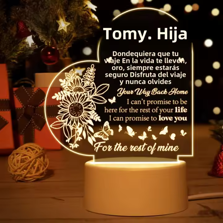 Luz De Noche Única Para Regalo De Cumpleaños Para Hija Regalo De Graduación De Navidad Regalo De Madre Fruta Luz De Noche Personalizada - 1