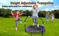 Trampolín de 36 Pulgadas|Cama Elastica Niños con Mango Ajustable y Cubierta Acolchada de Seguridad Trampolín Plegable|Rebote de Fitness Silencioso para Ejercicio, Interior y Jardín - details 1