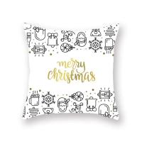 Funda De Cojín Cuadrada De Poliéster Para Navidad Con Patrón De Santa Claus Decoración Para Sofa Y Sala De Estar - details 5