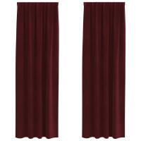 Cortinas Blackout vidaXL con cinta superior 2 piezas borgoña de terciopelo - details 1