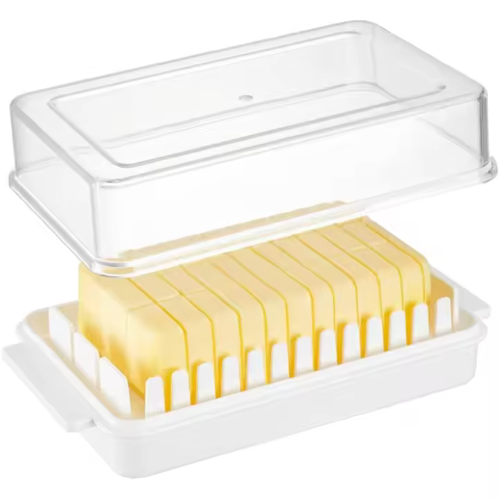 Para rebanar Mantequilla vessel, necesita soporte portátil para almacenamiento de Pan, 16,5x9,5x5 cm (Blanco) - 1