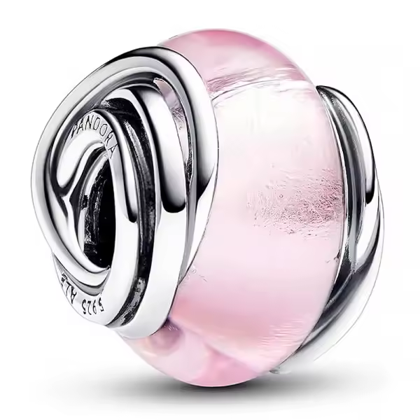 Pandora - Charm de Cristal de Murano Rosa Envuelto 793241C00 - 1