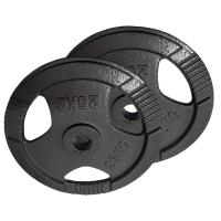 OZIO FITNESS 2 Discos de Pesas 25 kg 50 mm de 3 agarres Hierro Fitness - details 1