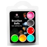 Brazilian Balls Mix Frio Calor Vibrador Set De 6 Bolas Brasileñas Con Diferentes Efectos Para Experimentar Masajes Y Preliminares Para Parejas Secret Play Lubricante A Base De Aceite No Compatible Con Preservativos De Látex - details 0