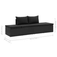 vidaXL Tumbona con cojines ratán sintético Sillas de Exterior Ideal para jardín, playa, piscina, terraza Tumbona Piscina Tumbonas Playa Tumbonas Jardín Exterior - details 7