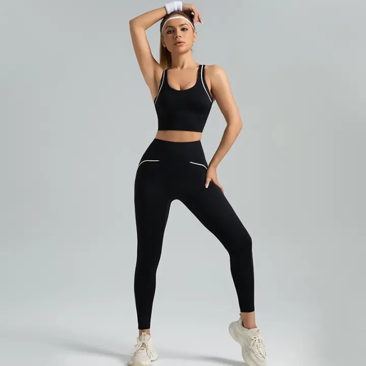 Traje de yoga Delgado Como Hilo, traje Deportivo de alta intensidad, ropa de yoga transpirable de Alta elasticidad - 1