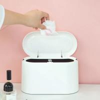 Bandeja De Papelera Mini Duradera Con Tapa Automática Para Escritorio Oficina Hogar Caja De Almacenamiento Ecológica De Plástico - details 2