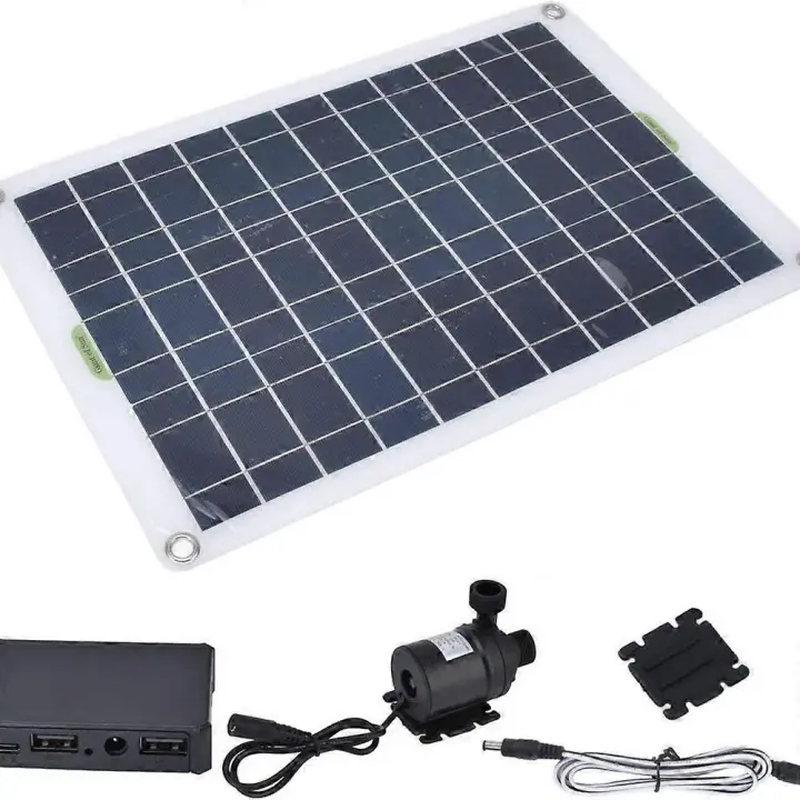 Solar Water Pump KIT: DC Brushless Submersible Water Pump with 50W Solar Panel for Solar Fountain, Fish Pond, and Aquarium - 1