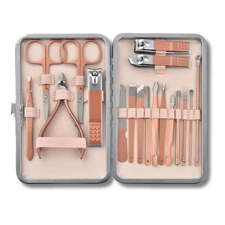 Kit de Manicura Profesional de 18 Piezas - Set Completo de Herramientas para el Cuidado de Uñas en Casa - 1