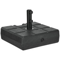 Outsunny Base de Sombrilla Rectangular Soporte para Parasol Rellenable de Agua 30 kg y Arena 40 kg para Poste de Paraguas de Ø32/38/48 mm para Terraza Patio Jardín 49x49x36,5 cm Negro - details 0