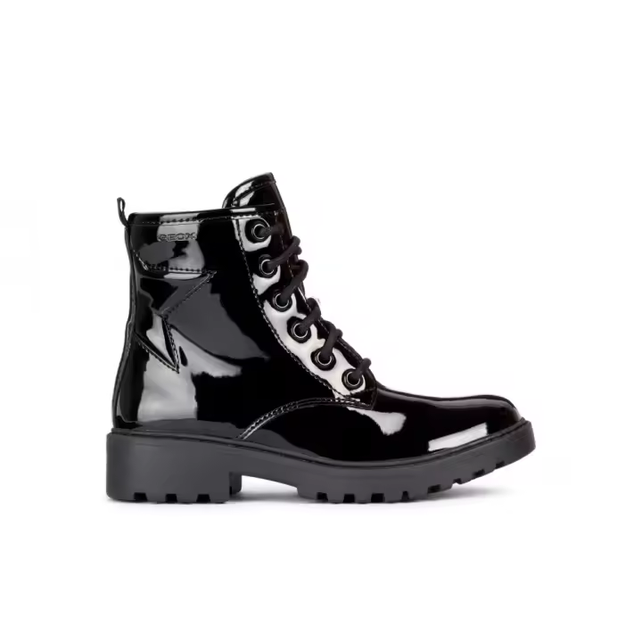 Botas militares niña GEOX J9420G C9999 MILITAR CHAROL NEGRO 29510 23I - 1