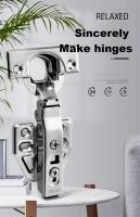 2 Pcs Hinges De Acero Inoxidable Hidráulico Amortiguador Para Puertas De Armarios Cocina Muebles Silencioso Y Suave Cierre - details 0