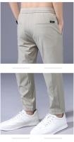 Pantalones Casuales Para Hombre Moda Elásticos Rectos Y Delgados Hong Kong Wind Ice Silk Everything Trend Pantalones De Jogging - details 15