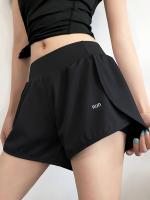 Shorts Deportivos De Verano Para Mujer 2 Capas Antigolpe Con Letras Doble Fitness Ropa Deportiva Transpirable Y Secado Rápido Talla Verdadera - details 0