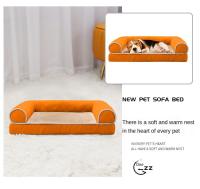 1pc Sofá para Perros, Estampado Sólido, Forma Rectangular, con Relleno de Fibra de Poliéster Desmontable, Sofá de Peluche para Perros con Funda Extraíble, para Todas las Razas, Cama para Mascotas Lavar en Máquina - details 5