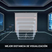 HOMCOM Pantalla de Proyector Manual con Soporte 100 Pulgadas Pantalla de Proyección Portátil Formato 4:3 para Interior y Exterior Cine en Casa Patio 203x152 cm Blanco - details 3