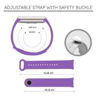 Ociodual Correa de Recambio para Xiaomi Mi Band 9 y Mi Band 8, de color Lavanda, Enganche Métalico, Flexible Sport - details 5