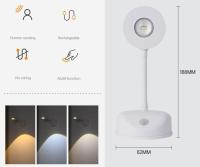 Aplique de pared LED con pilas, 3 modos de brillo, recargable, sensor de movimiento, luz nocturna, luz de pared, rotación de 360°, lámpara de cama inalámbrica montada en la pared para dormitorio - details 3