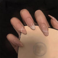 24Pcs Set Uñas Postizas De Acrílico Blancas Con Borde Ovaladas Adhesivas Fáciles De Usar Y Quitar Cubierta Total De Uñas - details 14