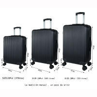 DreamTravel Juego de 3 Maletas con Diseño a Rayas Modernas (20"+24"+28") - Equipaje Rígido Antiarañazos, 7 Colores Vivos (Negro/Rojo/Azul/Azul Militar/Rosa/Gris/Cafe) | 360° Ruedas Silenciosas + Cerradura TSA  - Ideal para viajes Familiares - details 7