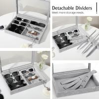 Organizador multibional de Gafas de Sol y Joyas con tapa y Cierres, Gris - details 2