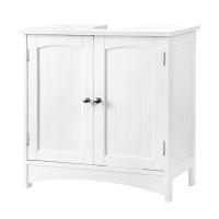 Armario de baño bajo lavabo con 2 puertas y 2 compartimentos, balda ajustable, almacenaje eficiente, 60x30x60 cm, blanco - details 0