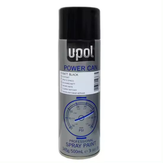 U-Pol AEROSOL U-POL POWER CAN PCMB NEGRO MATE 500 ML - 1