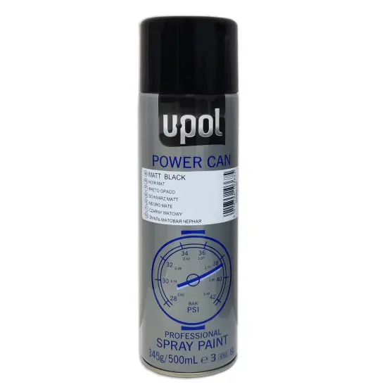 U-Pol AEROSOL U-POL POWER CAN PCMB NEGRO MATE 500 ML - 1