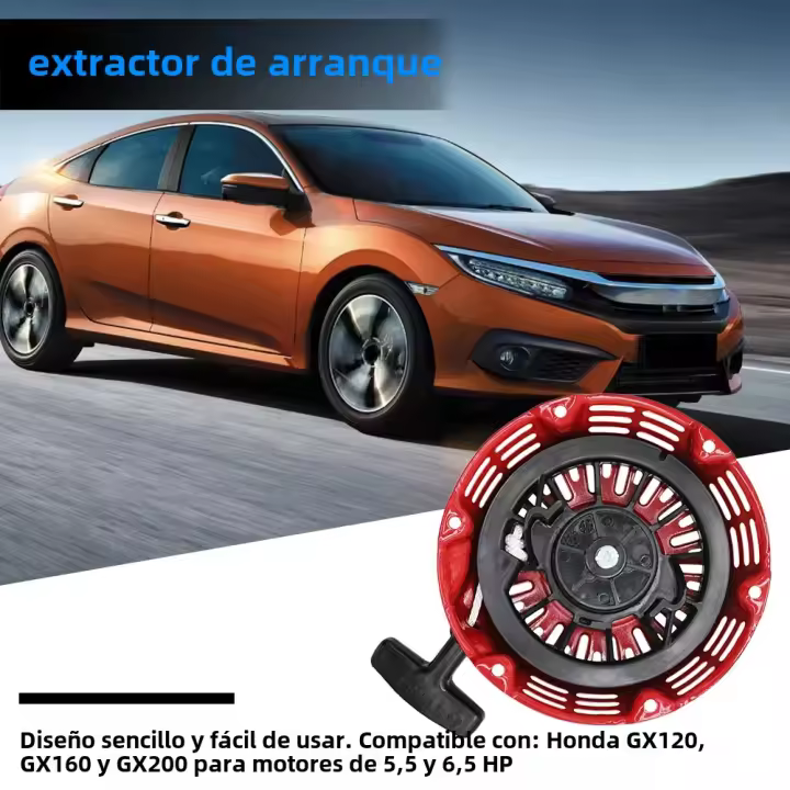 Empuñadura De Retroceso Para Honda GX120 GX160 GX200 5.5/6.5 Hp Arrancador Manual De Repuesto Metal Y Plástico - 1