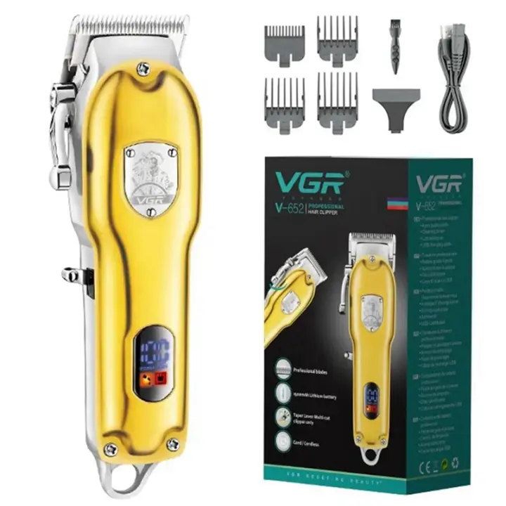 Cortadora De Pelo VGR Para Hombres Metálica Completa Recortadora Eléctrica Sin Cable Profesional Para Barbero Corte De Pelo Rechargeable Set - 1