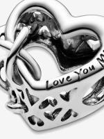Pandora - Charm de corazón Infinite "Te AMO, Mamá"-Plata de Ley - details 1