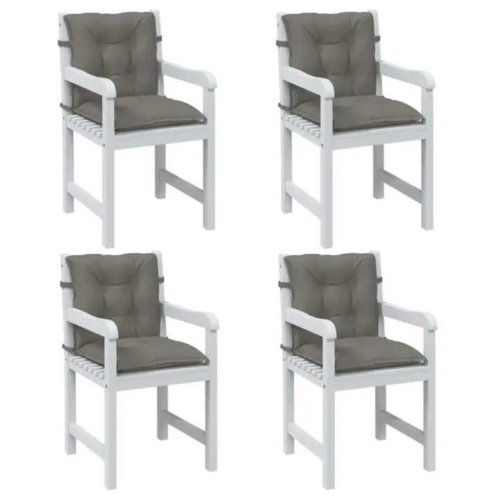 vidaXL Cojines para silla respaldo bajo 4 ud tela gris oscuro melange - 1