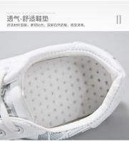 Zapatos Para Hombre Blanco Moda 2024 Cuero Cómodo Casual Planos Tallas Grandes Jóvenes Escuela Patinaje Zapatillas - details 4