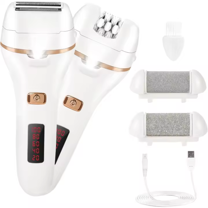 Bikinilijntrimmer voor vrouwen- 4-en-1 elektrische scheerapparaten voor vrouwen- Schaamhaar- Depiladora en elektrische eeltverwijderaar- Nat/droog te gebruiken lichaamshaartrimmer- Oplaadbare ontharing voor bikinilijn- Benen en oksels - 1