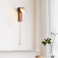 Lámpara De Pared Para Dormitorio Con Cabezal De Cama Y Interruptor De Hilo Puede Rotar Estilo Medieval Francés Retro En Madera Sólida Luz Crema - details 7